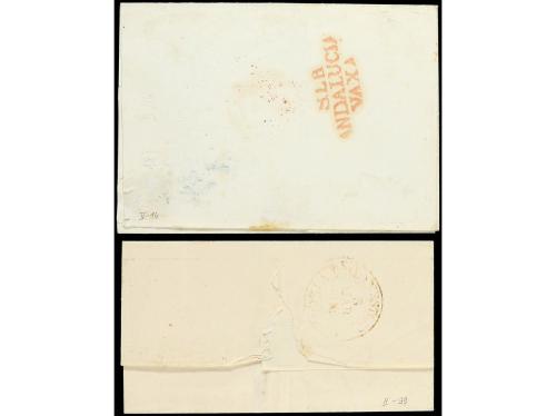 ✉ ESPAÑA. Ed. 1A (2). 1850. Dos cartas con sello de 6 cuarto