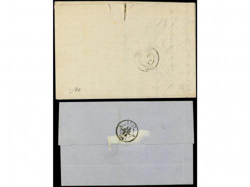✉ ESPAÑA. 1874. DOS cartas circuladas a FRANCIA con sello de