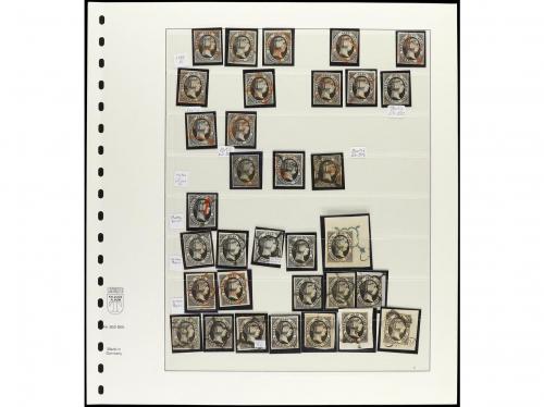 ° ✉ ESPAÑA. Ed. 6. Conjunto de sellos del 6 cuartos negro, d