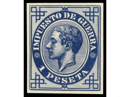 (*) ESPAÑA. Ed. 186. 1 peseta azul PRUEBA DE PUNZÓN. (Gálvez