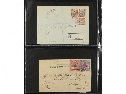 ✉ SUDAN. 1900-1950. CONJUNTO de 81 cartas y tarjetas. Con di