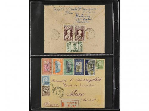 ✉ INDOCHINA. 1930-1950. CONJUNTO de 89 cartas. Diversos fran