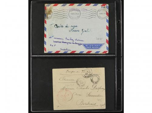 ✉ INDOCHINA. 1880-1950. CONJUNTO de 58 cartas con marcas de 