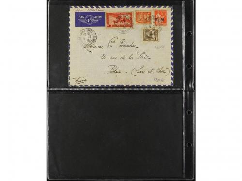✉ INDOCHINA. 1905-1938. CONJUNTO de 7 cartas circuladas con 