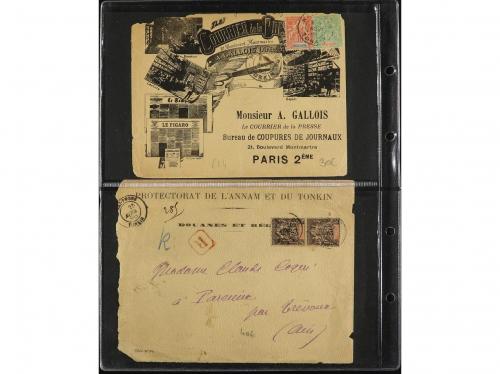 ✉ INDOCHINA. 1890-1910. CONJUNTO de 43 cartas y tarjetas. Di