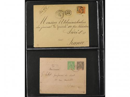 ✉ INDOCHINA. 1890-1910. CONJUNTO de 43 cartas y tarjetas. Di