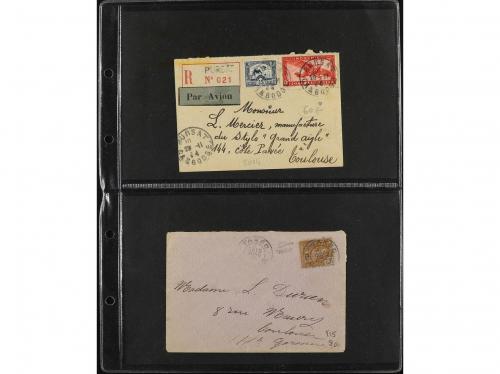 ✉ CAMBOYA. 1900-1950. CONJUNTO de 33 cartas y tarjetas. Dive
