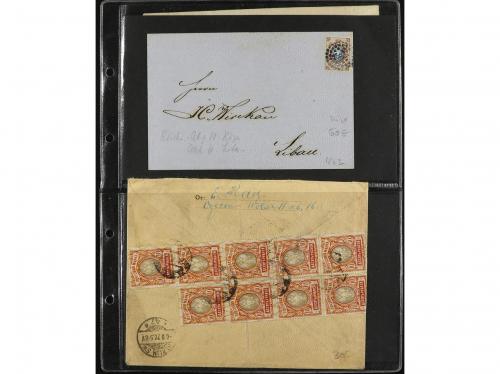 ✉ RUSIA. 1860-1920. CONJUNTO de 16 cartas. Diversos franqueo
