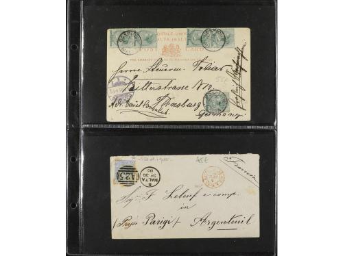 ✉ MALTA. 1880-1930. CONJUNTO de 27 cartas y tarjetas. Divers