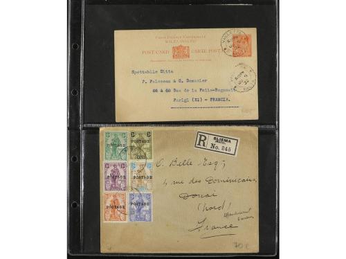 ✉ MALTA. 1880-1930. CONJUNTO de 27 cartas y tarjetas. Divers