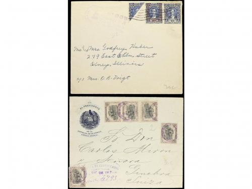 ✉ GUATEMALA. 1840-1920. Conjunto de 12 cartas. Diversos fran