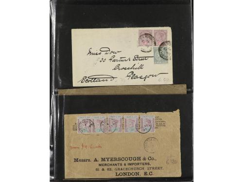 ✉ COLONIAS INGLESAS. 1843-1930. CARIBE. CONJUNTO de 23 carta