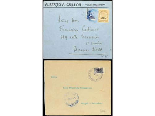 ✉ PARAGUAY. 1895-1920. Conjunto de 5 cartas y tarjetas. Dive