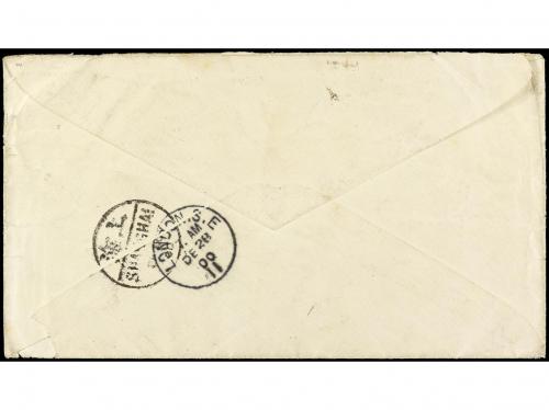 ✉ CHINA. 1900. TIENSIN a GRAN BRETAÑA. Circulada con sellos 