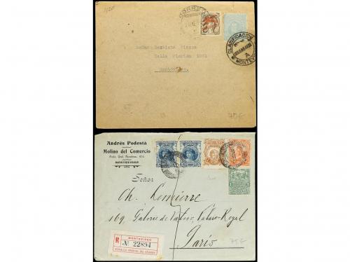 ✉ URUGUAY. 1840-1930. Conjunto de 18 cartas. Diversos franqu