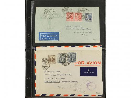 ✉ ANDORRA. 1930-1950. CONJUNTO de 8 cartas. Diversos franque