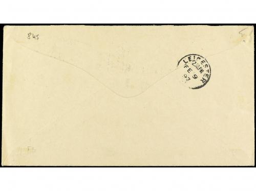 ✉ NEWFOUNDLAND. 1897. ST. JOHNS a INGLATERRA. 1 cent. verde 
