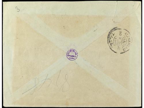 ✉ SUDAN. 1901. KHARTOUM a ALEXANDRIE. Carta certificada. Pre