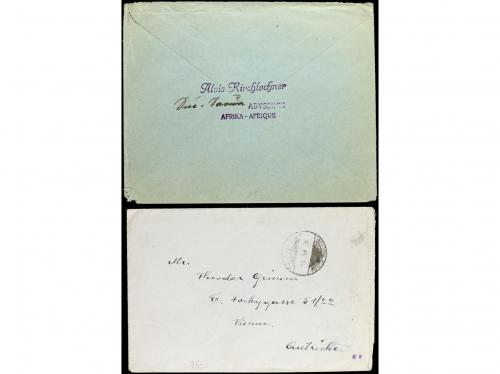 ✉ ETIOPIA. 1925-27. Dos cartas dirigidas a AUSTRIA. Precioso