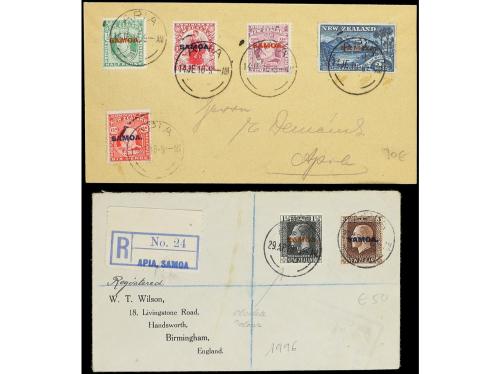 ✉ SAMOA. 1916-19. Dos cartas. 