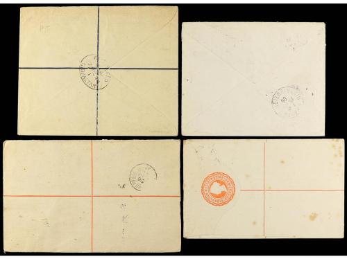 ✉ GIBRALTAR. 1894-1905. Conjunto de 4 cartas certificadas. 