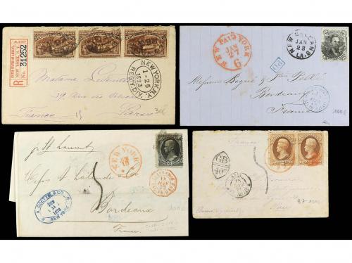 ✉ ESTADOS UNIDOS. 1860-1900. Conjunto de 15 cartas circulada