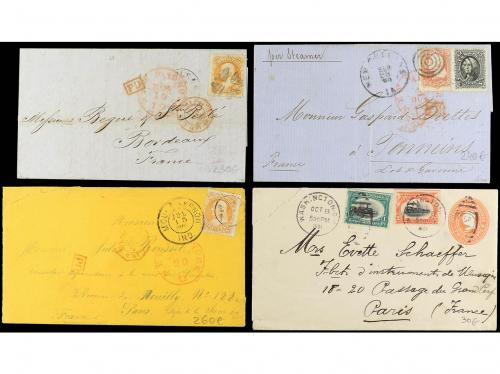 ✉ ESTADOS UNIDOS. 1860-1900. Conjunto de 15 cartas circulada
