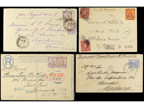 ✉ COLONIAS INGLESAS. 1845-1920. CARIBE. Conjunto 17 cartas d