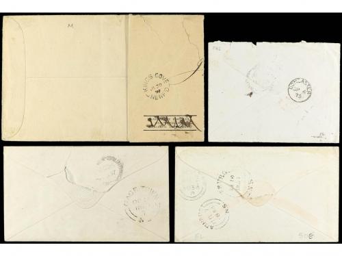 ✉ CANADA. 1854-1890. Conjunto de 4 cartas de New Brunswick y