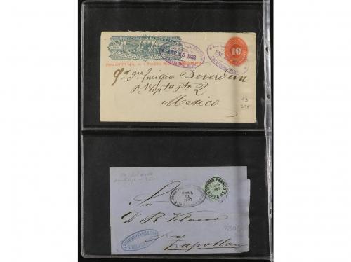 ✉ MEXICO. 1840-1930. CONJUNTO de 48 cartas. Diversos franque