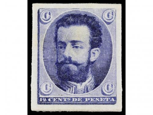 (*) ESPAÑA. 1872. AMADEO. 12 céntimos, 3 ensayos de plancha 