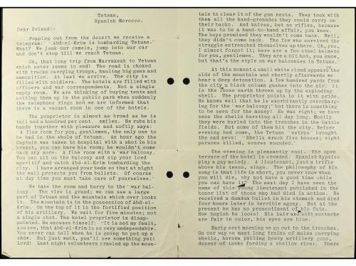 ✉ MARRUECOS. Ed. 74 (10). 1926. TETUÁN a U.S.A. Carta con el