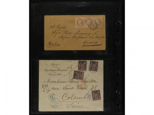 ✉ FRANCIA. MARITIME MAIL, 9 covers from Argentina. 