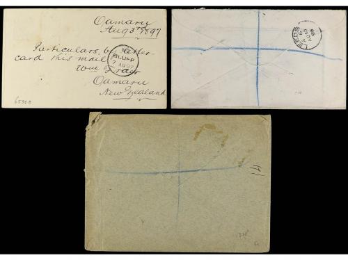 ✉ NUEVA ZELANDA. 1894-98. Lot of 3 covers. 