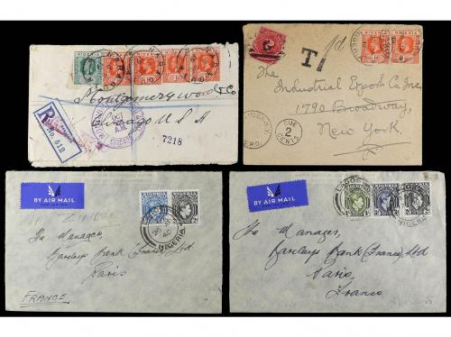 ✉ NIGERIA. 1897-1940. Lot of 10 covers with diverse frankin