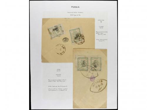 ✉ IRAN. 1906-07. PROVISIONAL ISSUE. 47 covers. 