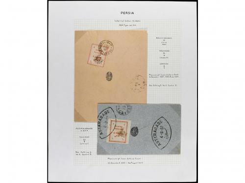 ✉ IRAN. 1906-07. PROVISIONAL ISSUE. 47 covers. 