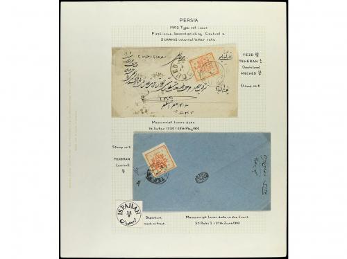 ✉ IRAN. 1902. PROVISIONAL ISSUE. 36 covers. 