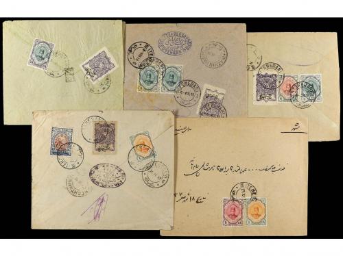 ✉ IRAN. 1918. 9 covers with CHARITY STAMP. 