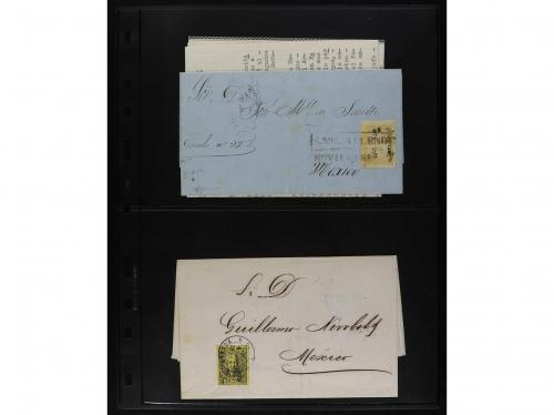 ✉ MEXICO. 1857-76. 12 covers. 