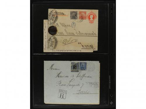 ✉ BRASIL. 1870-1899. Lot of 56 covers and postal stationary