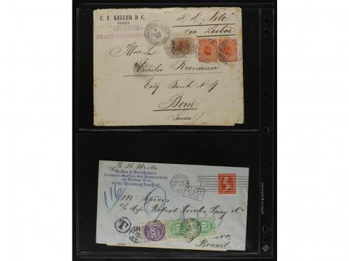 ✉ BRASIL. 1870-1899. Lot of 56 covers and postal stationary