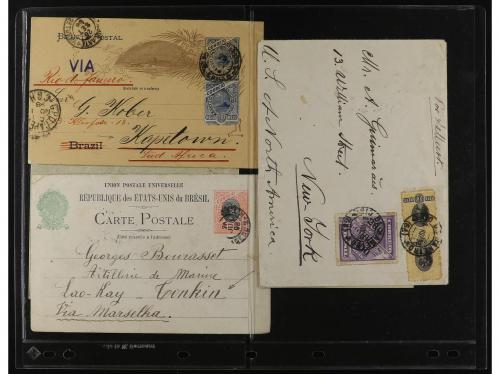 ✉ BRASIL. 1870-1899. Lot of 56 covers and postal stationary