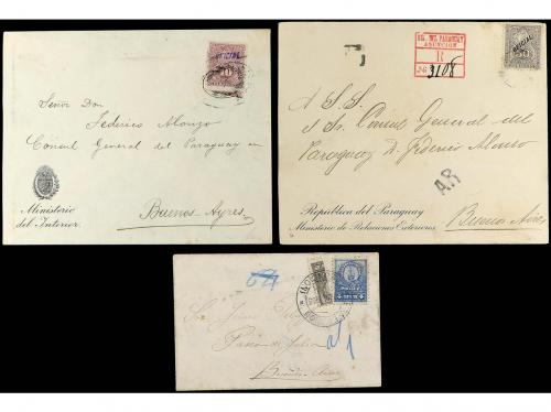 ✉ PARAGUAY. 1893-1903. 7 covers with diverse frankings, som