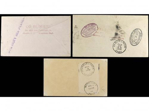 ✉ FILIPINAS. 1926-1927. 3 Airmail covers. 