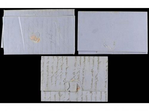 ✉ MOZAMBIQUE. 1856-57. 3 covers from France to Mozambique i