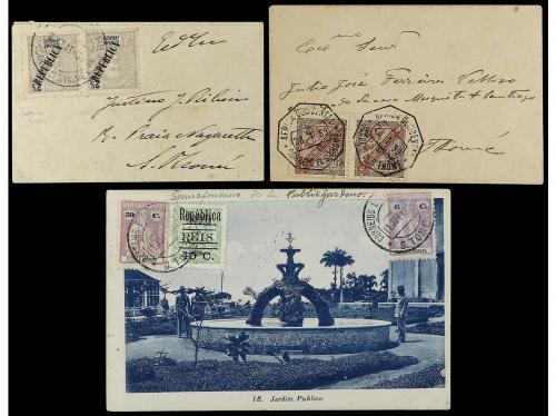 ✉ 1895-1920. 10 covers and cards with diverse frankings, on