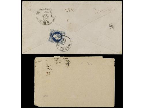 ✉ AUSTRIA. 1883. 2 covers mixed frankings. 