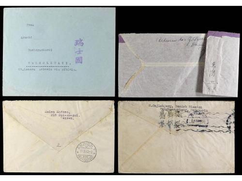 ✉ CHINA. 1935-44. MANCHURIA. 4 covers with diverse frankings