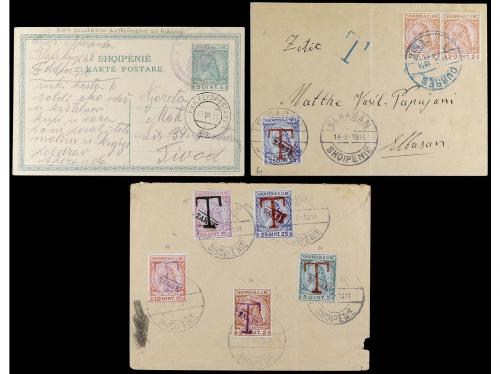 ✉ ALBANIA. 1911-16. 6 covers with postage due stamps. 